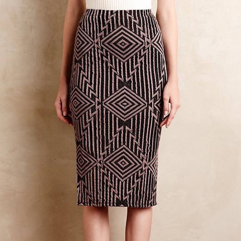 Tracy Reese Geo Knit Pencil Skirt NWT Size:L